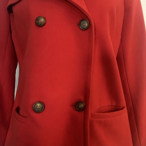 Crown And Ivy Womens Size Small Short Coat Red Buttons Pockets Black Plaid Liner - Picture 2 of 10